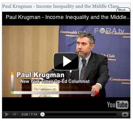 Image to go with video of: Paul Krugman - Income Inequality and the Middle Class