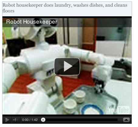 Image to go with video of: Robot housekeeper does laundry, washes dishes, and cleans floors