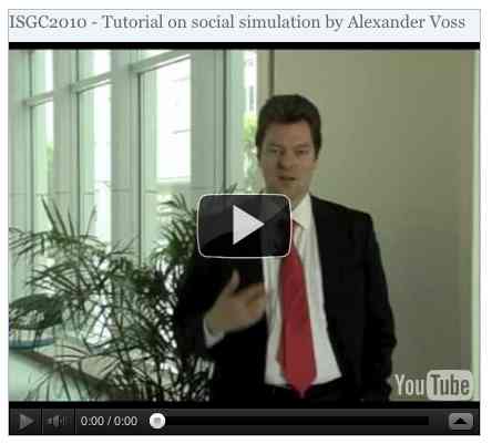 Image to go with video of: ISGC2010 - Tutorial on social simulation by Alexander Voss